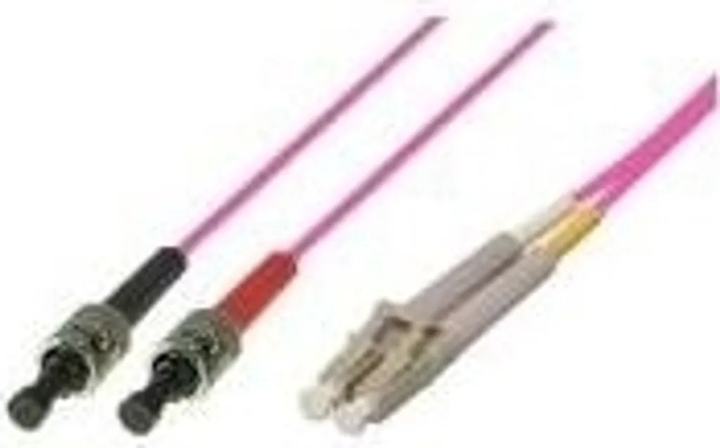 Câble de brassage fibre optique OM4 ST vers LC Duplex de 10m