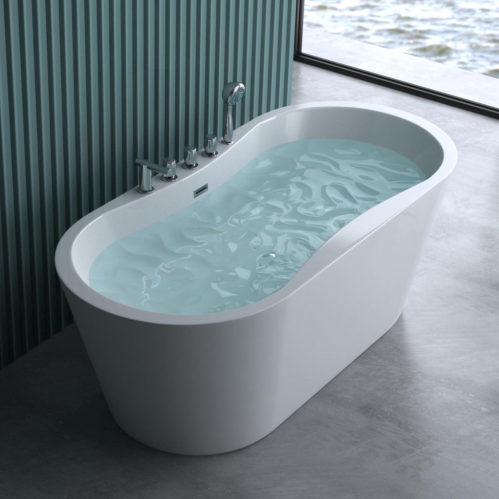 doporro Baignoire îlot ovale 180cm blanc Vicenza602 pour Image du produit 