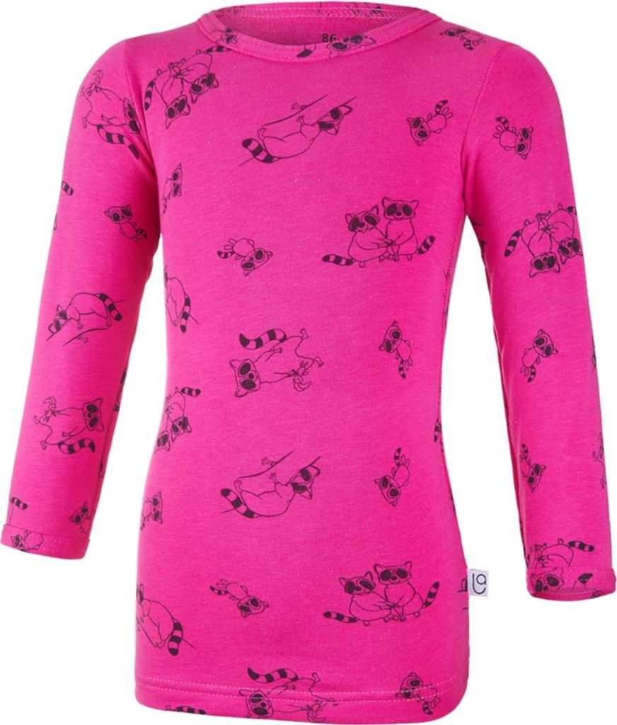 Kinder T-Shirt Langarm DRUCK Outlast - Rosa Waschbären