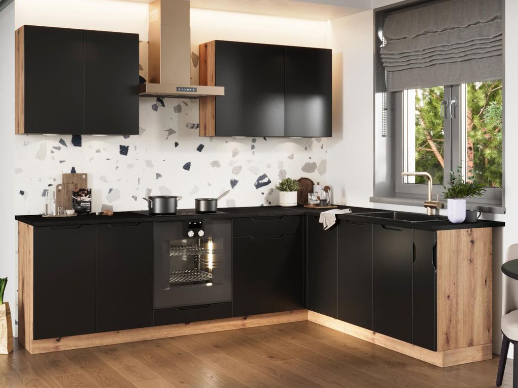 Kuchyňa ELLEN 2 dub artisan / čierny hrášok Obrázok produktu 