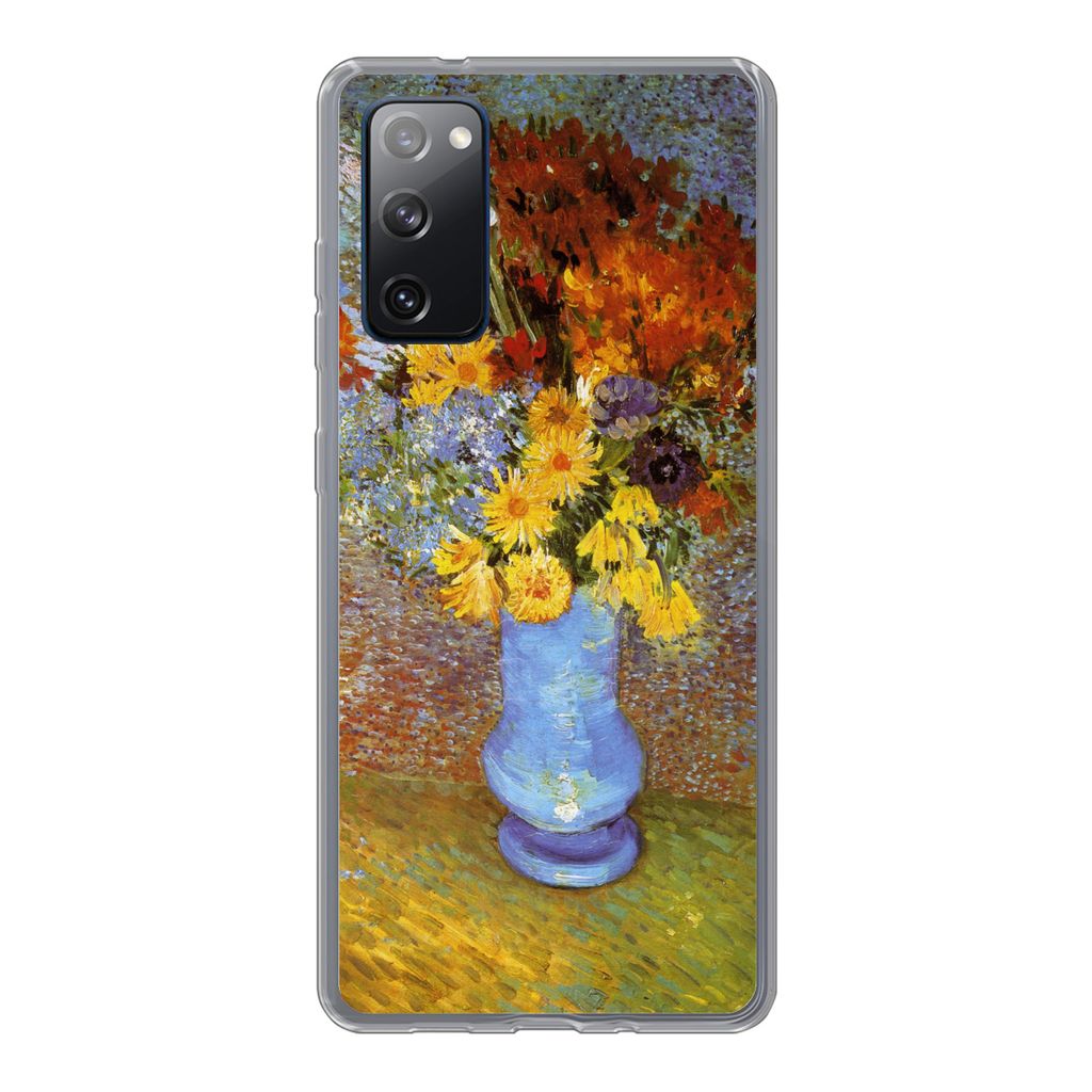 MuchoWow Handyhülle Schutzhülle Hülle für Samsung Galaxy S20 FE Vase mit Gänseblümchen und Anemonen - Vincent van Gogh Silikon Softcase Han...