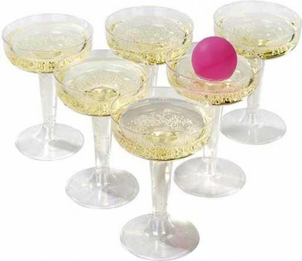 Prosecco-Pong Spiel 15-teilig bunt - Einheitsgröße