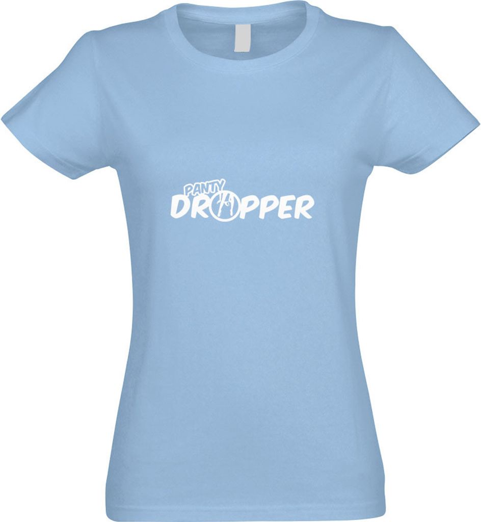 Kiwistar - T-Shirt tailliert - Damen - himmelblau - Panty Dropper - mit Motiv Bedruckt - Funshirt Design - Sport - Freizeit - Damen - M
