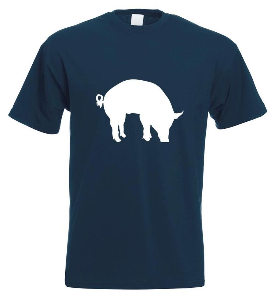 Kiwistar - T-Shirt - Navy - Schwein Pig Sau Motiv Bedruckt Funshirt Design Print - mit Motiv Bedruckt - Funshirt Design - Sport - Freizeit - Herren...