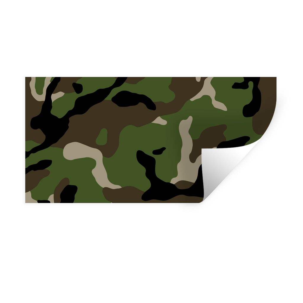 MuchoWow Wandtattoo Wandsticker Wandaufkleber Militärisches Tarnungsmuster 40x20 cm Selbstklebend und Repositionierbar - Aufkleber