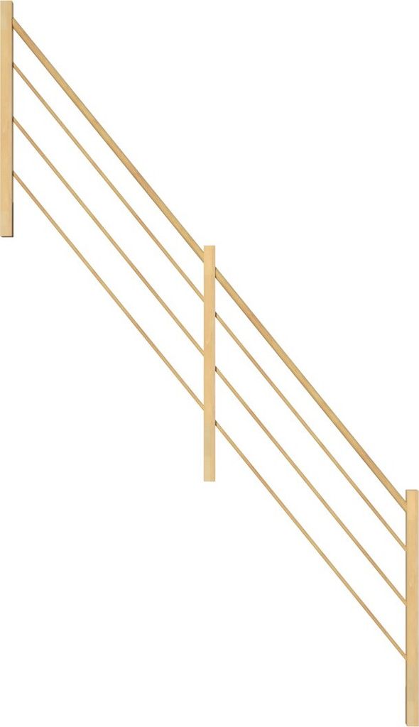 Treppengeländer Modell Korfu (Fichte) gerade-Holz-Holz Design-Links