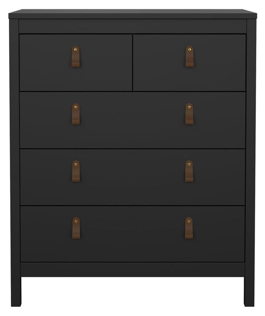 CALICOSY - Commode 5 tiroirs noir mat H98,9 cm - BARCELONE Image du produit 