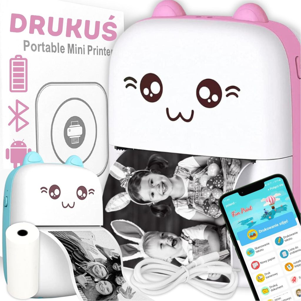 Thermodrucker Mini Etiketten Fotos Notizen Multifunktions-Kitty Print