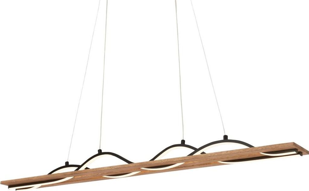 LED Pendelleuchte Wellenförmige Hängelampe Esszimmer Küche Warmweiß Holz