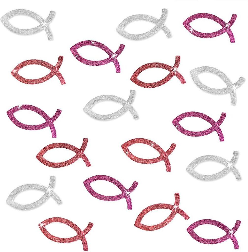 Oblique Unique Fisch Konfetti Streudeko Taufe Kommunion Konfirmation 18 Stk - farbmix