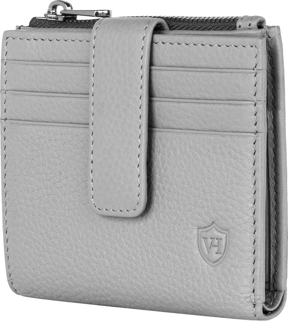 Leder Kartenetui Geldbörse Herren & Damen Kreditkartenetui (Grau)