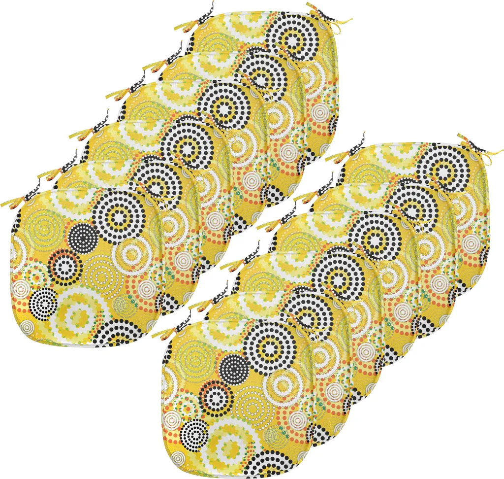 Cuscini Sedie Cucina Lavabili ABAKUHAUS Senape 12 Pezzi | Anti-macchia