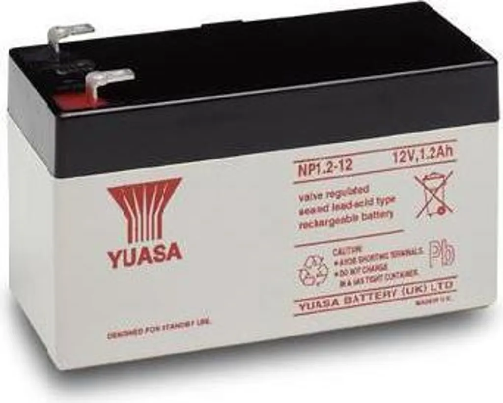 Batterie Yuasa NP1.2-12 VRLA Étanche Résistante de -15°C à 50°C 12V