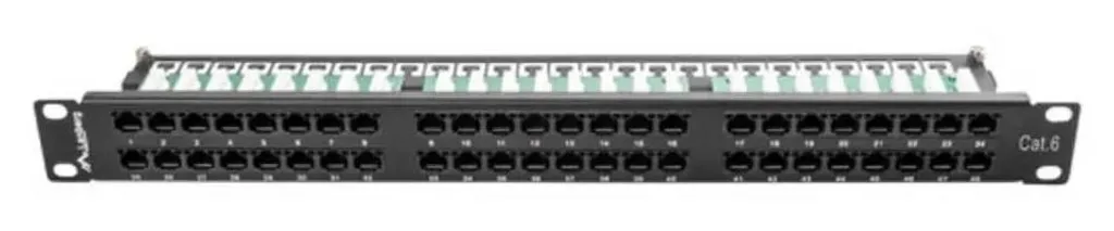 Patch Panel 1U 48 Ports Cat6 Lanberg PPU6-1048-B Rackable 19''