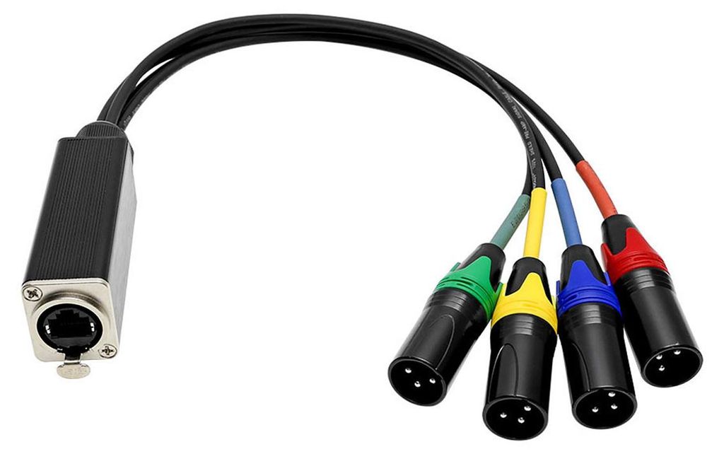 4-Kanal-XLR-zu-RJ45-Verlängerungskabel für Audio, Metallgehäuse, 100 m/328 ft, symmetrische Signalübertragung, professionell für Studioaufnahm...