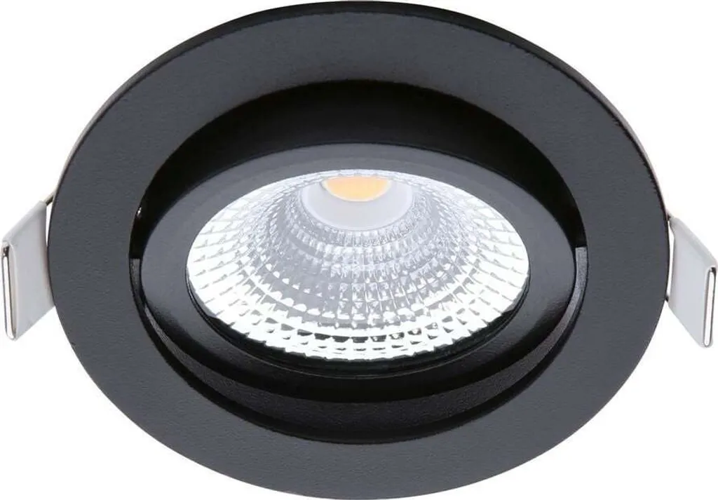 Spot LED encastrable noir IP54 orientable 2700K pour salle de bain 5W