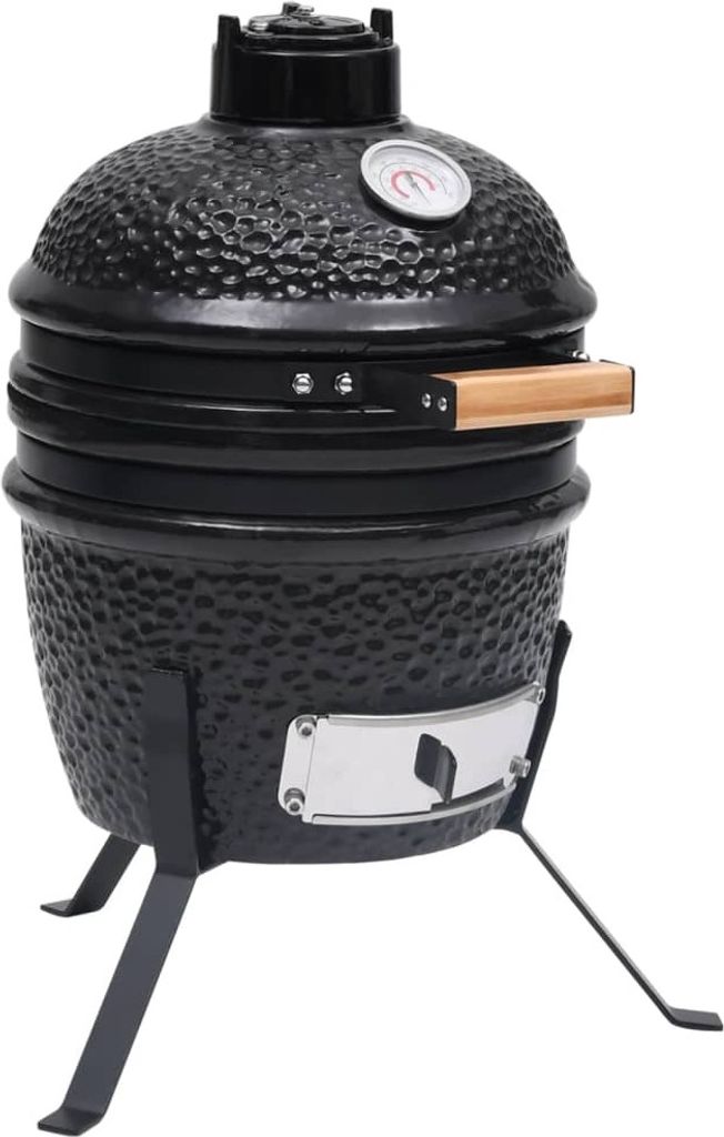 Ankonbej 2-in-1 Kamado-Grill Smoker Keramik 56 cm Schwarz