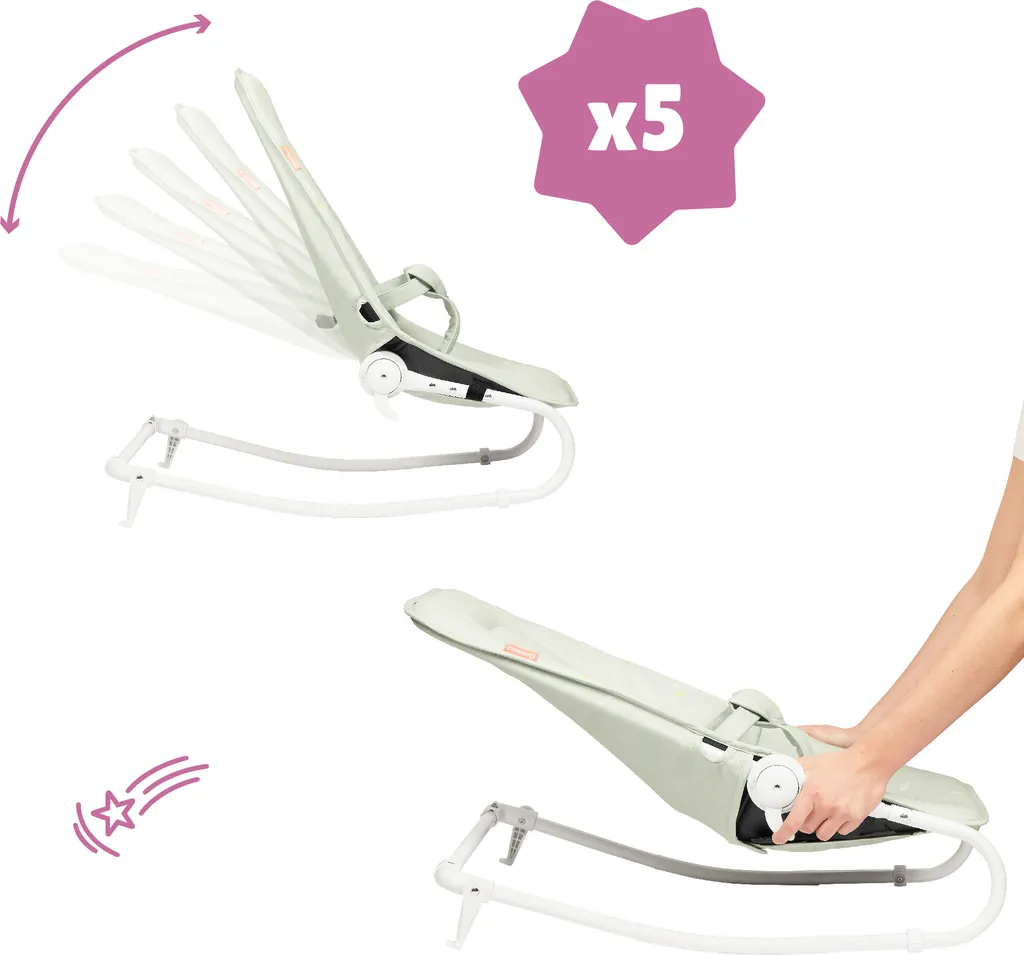 Badabulle Chaise Longue Bébé Pliante et Ultra-Compacte - Vert Lichen - 5