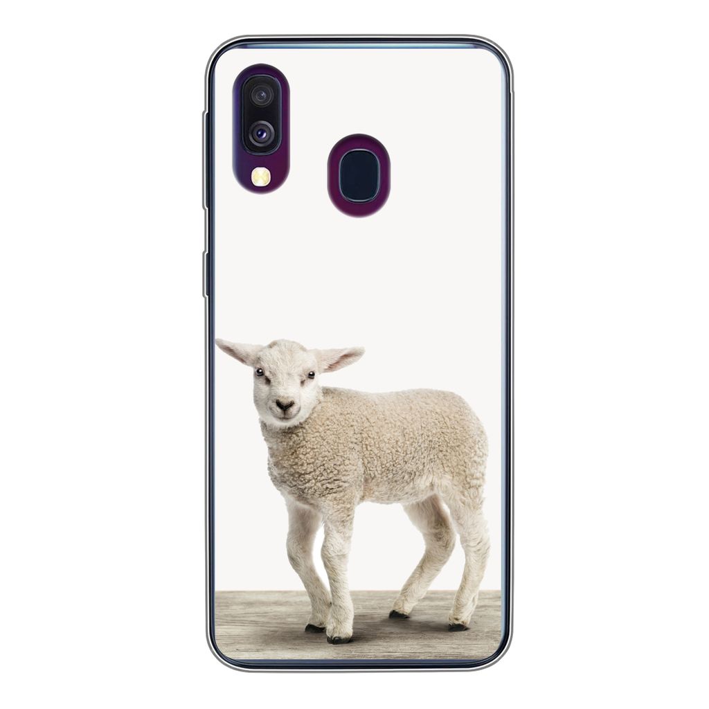 MuchoWow Handyhülle Schutzhülle Hülle für Samsung Galaxy A40 Lamm - Schaf - Tiere - Kinder - Mädchen - Jungen Silikon Softcase Handy Hülle ...