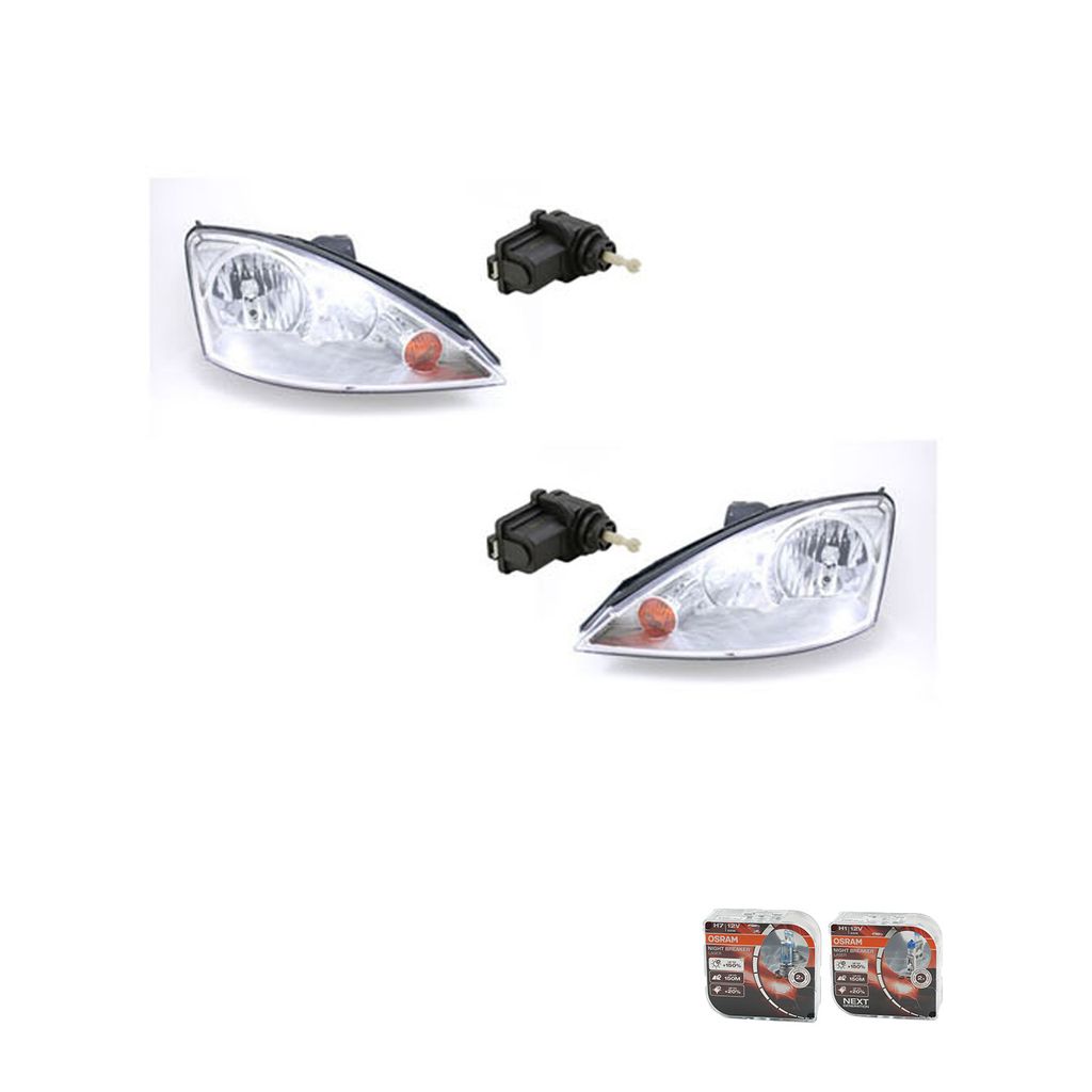 Johns, Scheinwerfer Osram Night Breaker Laser passend für Ford Focus klarglas-chrom L Re 1063829 1343657 1152389 1216917 1152472 1343658 2M5113101...
