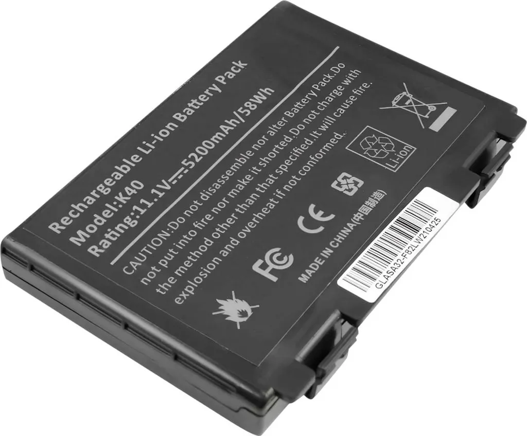 Réparer Autonomie Asus F52 K40 avec cette Batterie 5200 mAh Noire