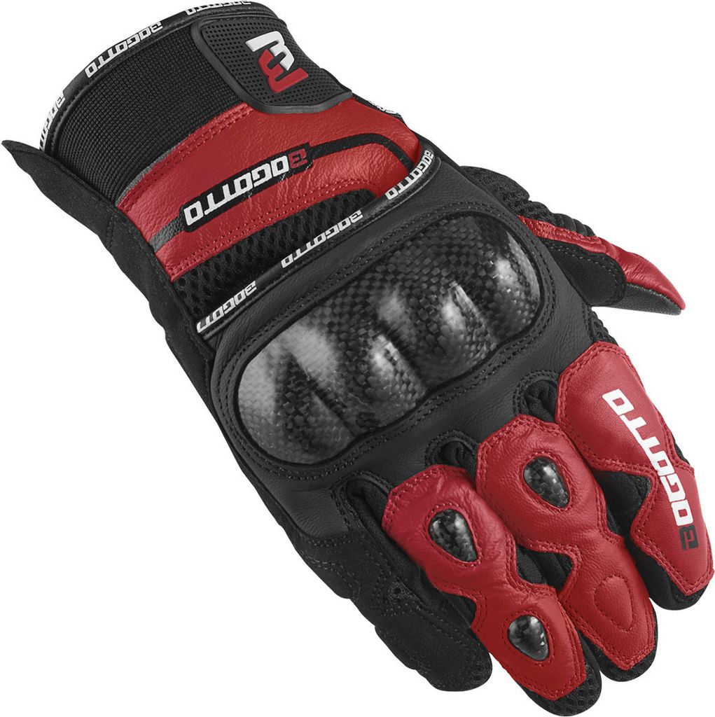 Bogotto Flint Motorradhandschuhe, schwarz/rot, XL