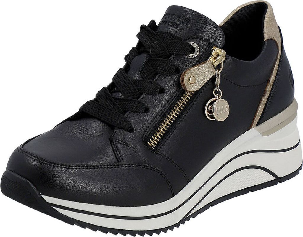 Remonte Damen Leder Sneaker in weite H mit loser Einlage D0T03, Größe:38 EU, Farbe:Mehrfarbig