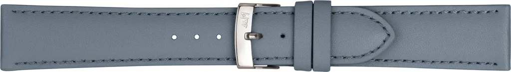 Bracelet de Montre 20mm pour Business et Soirée en Cuir de Veau Argenté