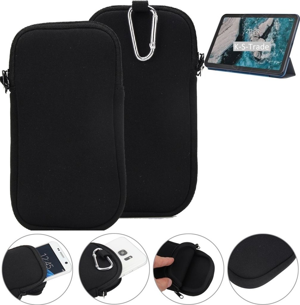 K-S-Trade Neopren-Hülle Handy-Hülle kompatibel mit Nokia T20 Wi-Fi Schutzhülle Neoprenhülle Sleeve Schutz-Hülle Gürtel Tasche Case Holster