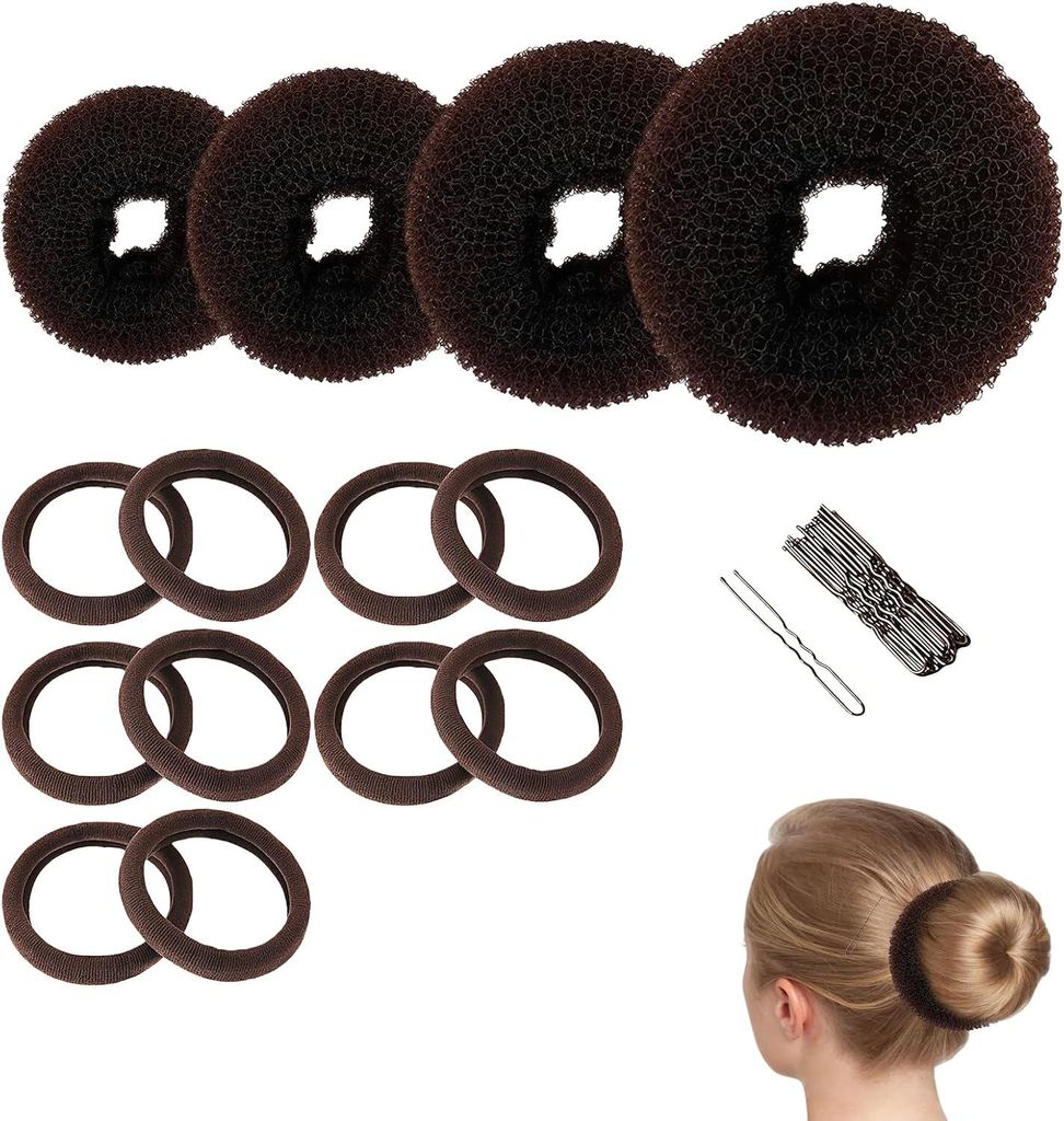 20-teiliges Set mit Donut-Haarpolstern – Produktbild 