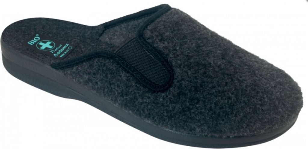 Herren Hausschuhe ADANEX 25581 Warmes dunkelgrau