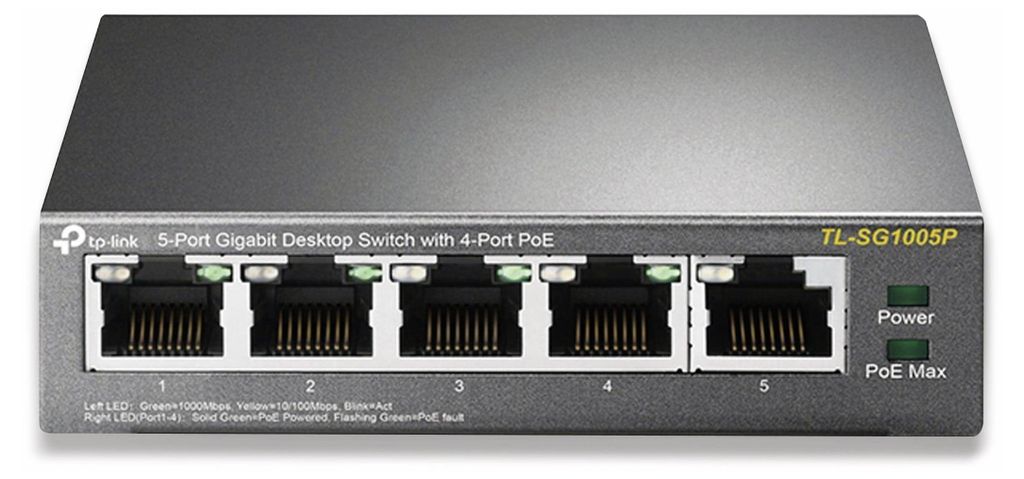interruttore a 5 vie tp-link TL-SG1005P Immagine del prodotto 