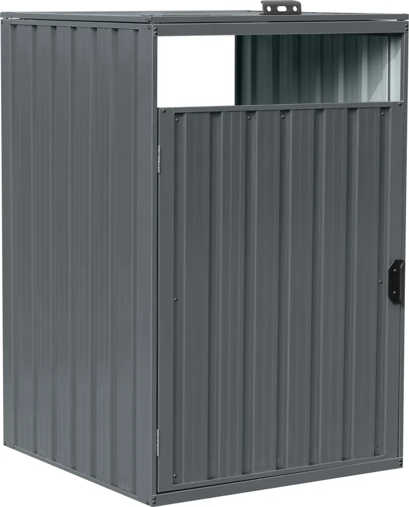 Abri de Jardin pour Poubelle 240L - Cache Conteneur Métal Anthracite