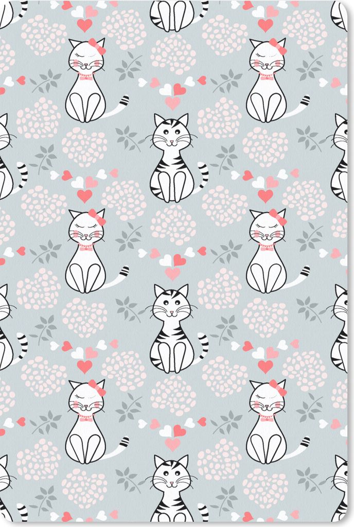 MuchoWow Mauspad Mousepad Muster - Katze - Herz - Mädchen - Kinder - Mädchen 40x60 cm - Mousepads - Maus Mat - Pad - Mausunterlage - Schreibtis...