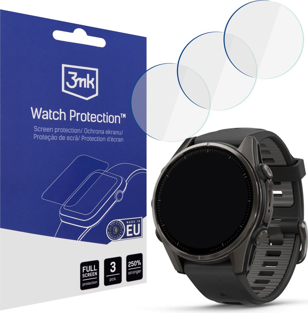 Bildschirmschutz für Smartwatch, Garmin Fenix 8 Amoled 43mm Uhr - 3mk Watch Protection FlexibleGlass