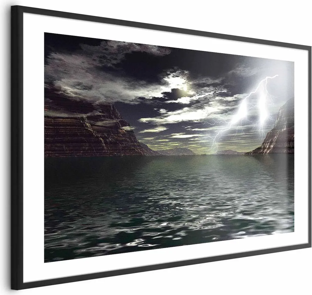 Poster Storm 90x60 cm con Cornice Nera Elegante - Arredo Casa Moderno - 1