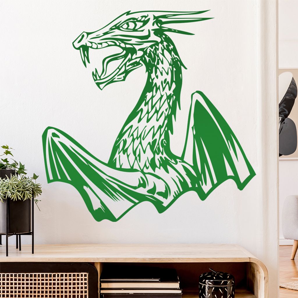 Drachen Flügel Wandtattoo in 6 Größen - Wandaufkleber Wall Sticker - Dekoration, Küche, Wohnzimmer, Schlafzimmer, Badezimmer