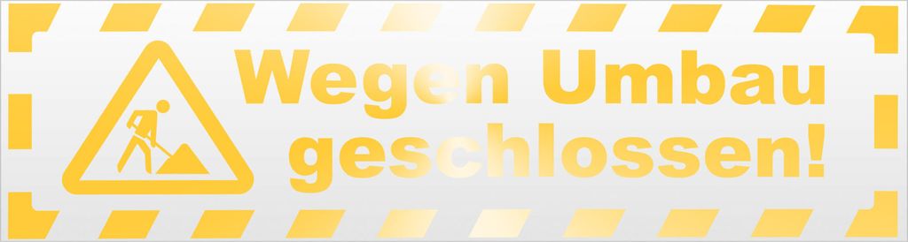 Kiwistar Wegen Umbau geschlossen gestreift Magnetschild Schild magnetisch - 20cm Gelb - reflektierend - Magnetfolie für Auto PKW Kfz
