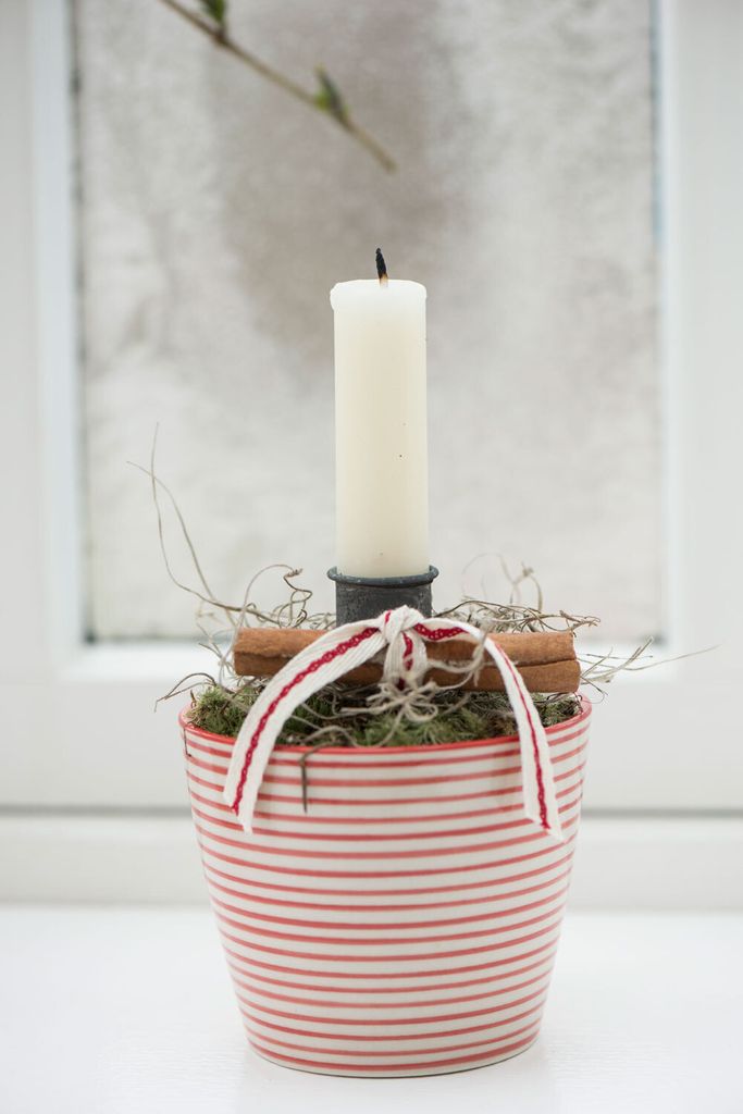 LS-LebenStil Metall Stabkerzenhalter Shabby Grau 8cm Spieß Produktbild 6
