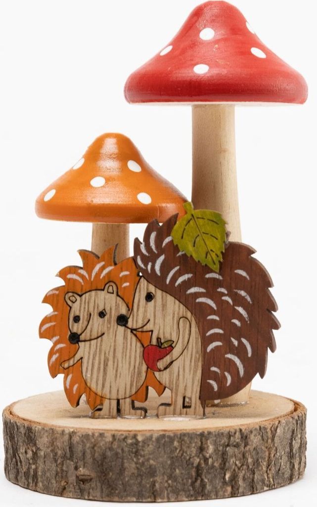 TrendLine Dekofigur Pilze Holz 16 x 13 cm braun rot