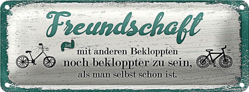 Blechschild Spruch Freundschaft noch bekloppter sein 27x10cm