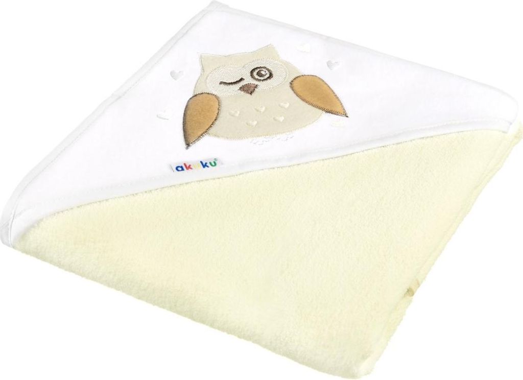 Babyhandtuch 80x80 Akuku beige mit Eule