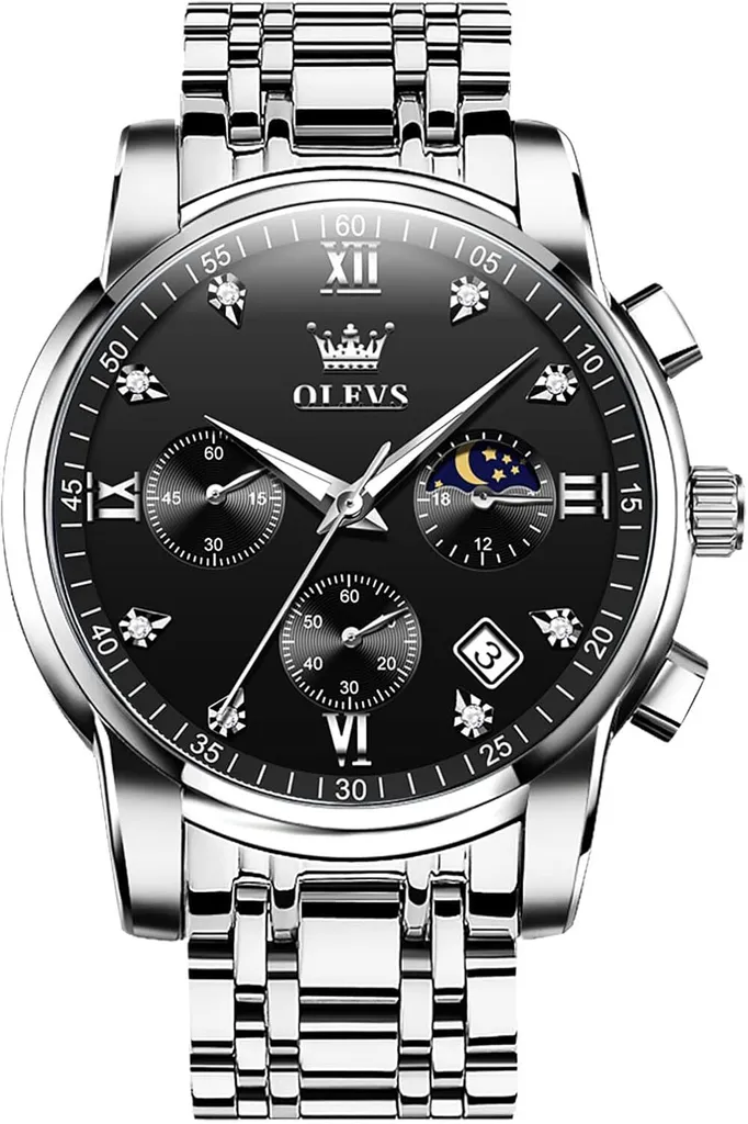 Orologi da uomo, orologi da polso al quarzo orologi luminosi impermeabili con data diamante, classici ed eleganti