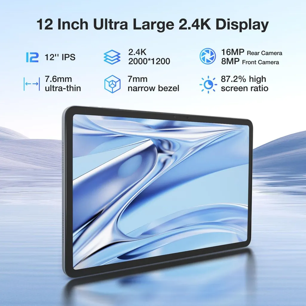 Tablette DOOGEE T20 Ultra 12 pouces Android 13 avec 32Go RAM 256Go ROM