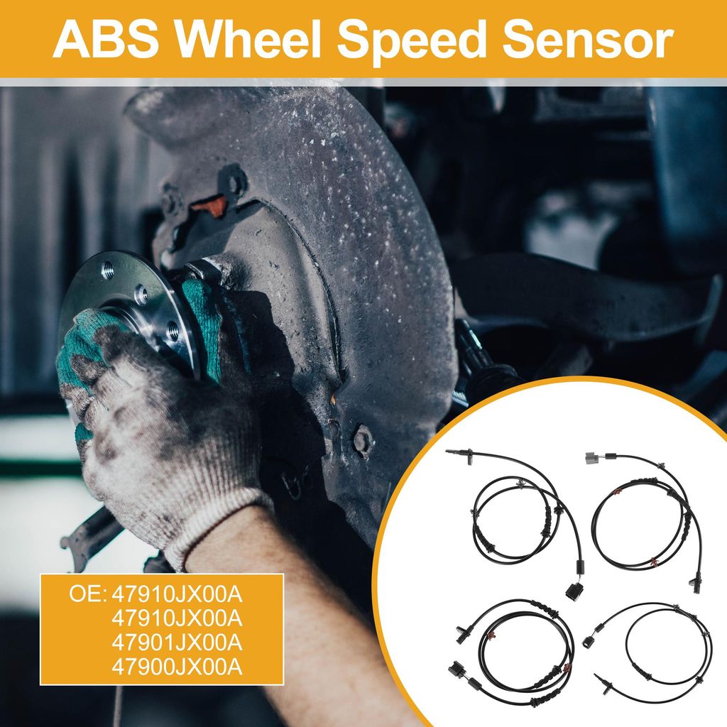 ABS Raddrehzahlsensor-Kit Nr. 47910JX00A/47910JX00A Vorne Hinten Links Rechts ABS-Sensor-Set Antiblockiersystem-Sensor für Nissan NV200 2010-2013