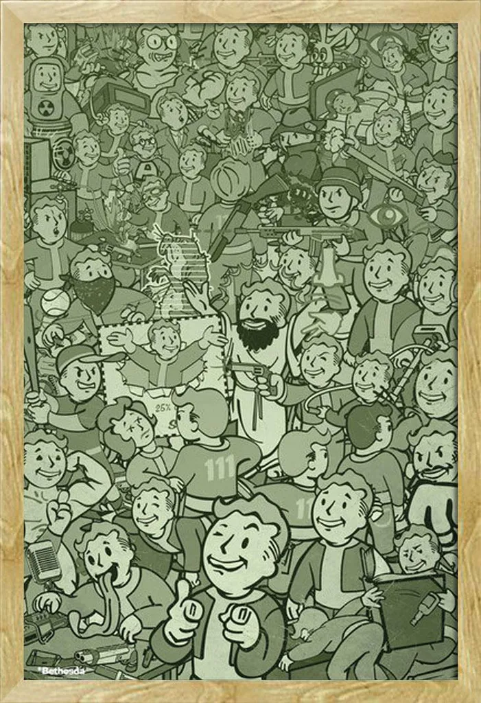 Poster Fallout 4 con Cornice Shinsuke MDF Faggio 61x91,5 cm