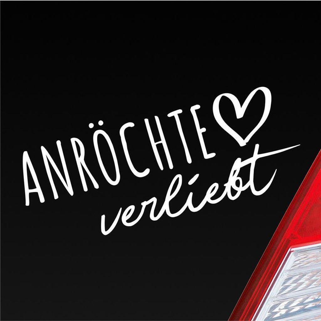 Auto Aufkleber Anröchte verliebt Herz Stadt Heimat Liebe Car 19x8 cm Weiss Glanz Sticker Heckscheibenaufkleber