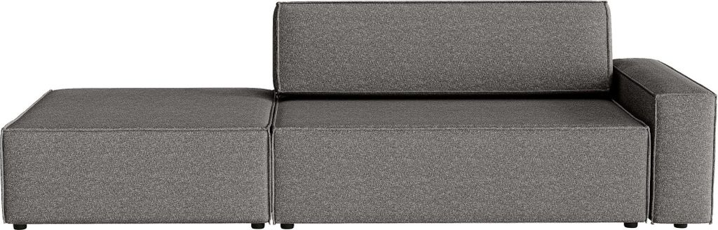 FEDVE Ecksofa Lummo Si aus Bouclé-Stoff mit Schlaffunktion, Graphit