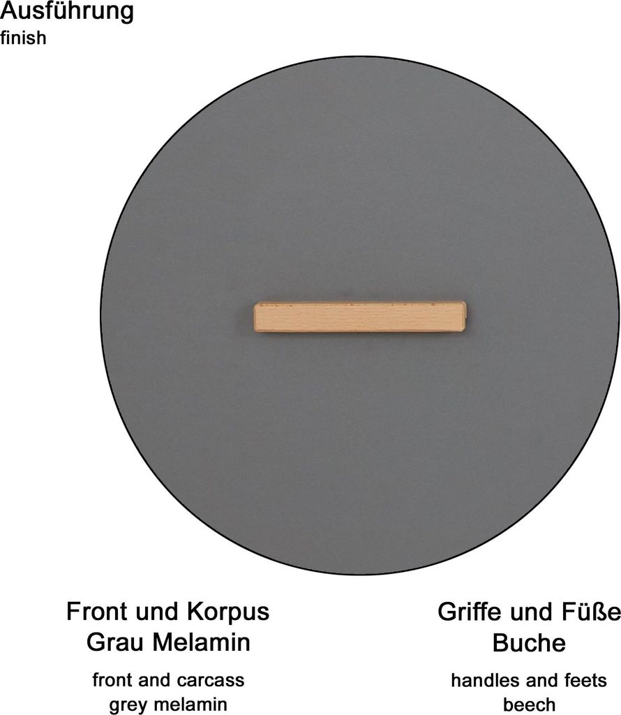 trendteam Babyzimmer Kleiderschrank Mats Grau Melamin 130 x Produktbild 10