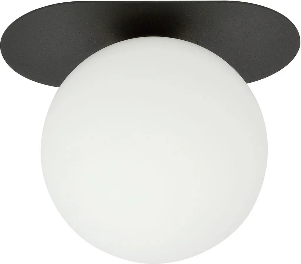 Luminaire Plafonnier Noir E14 40W Finition Opale PLAZA 1 Qualité